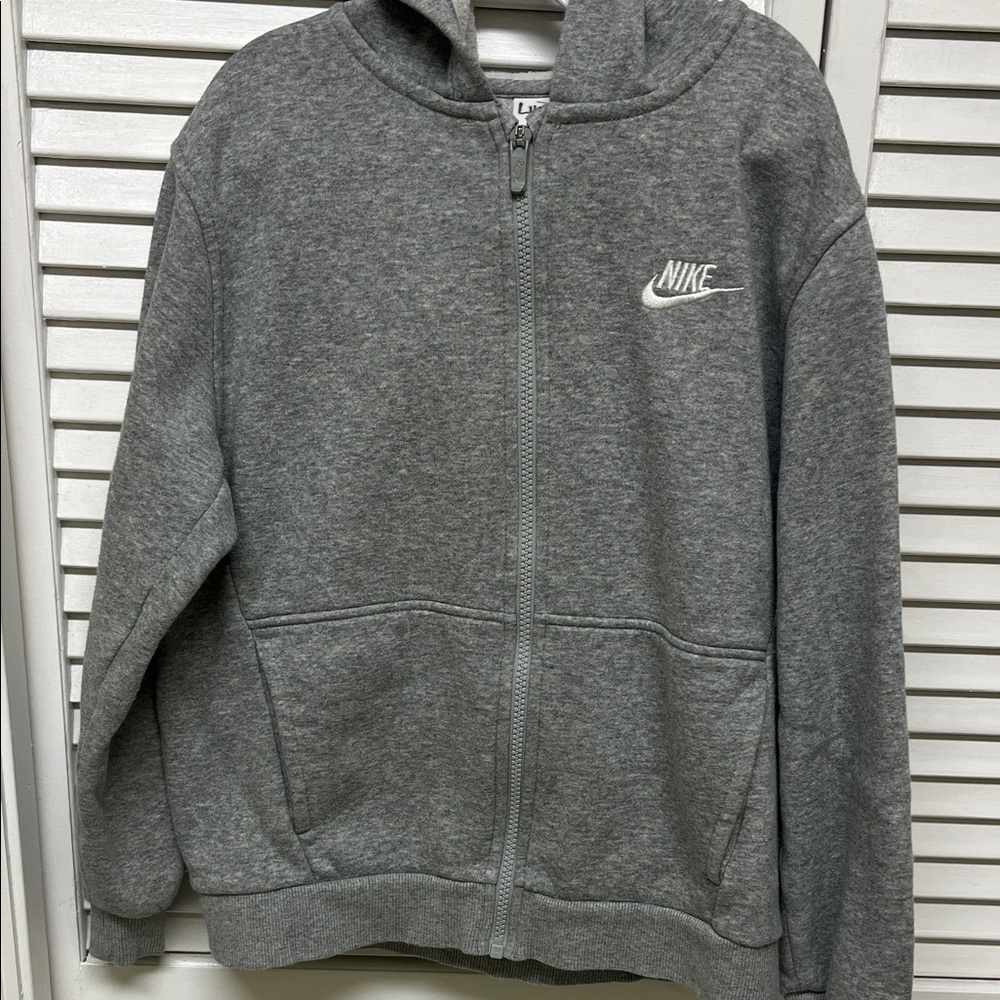 Nike Kids Heather Gray Zip-Up Hoodie